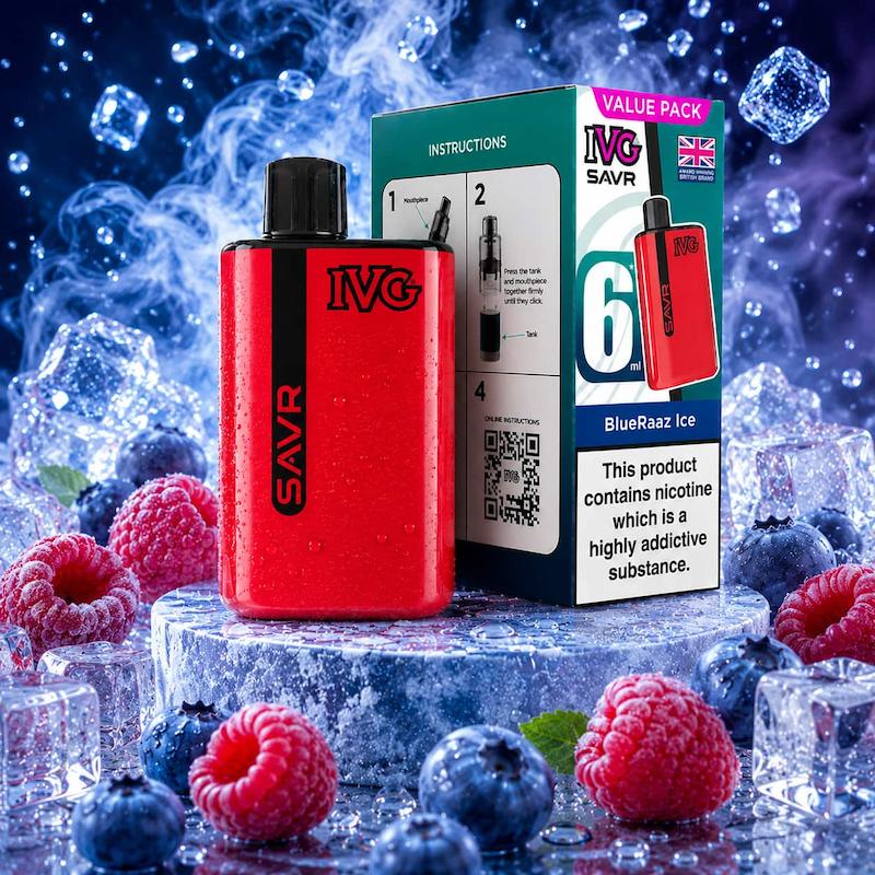 پاد یکبار مصرف 3000 پک IVG SAVR نیکوتین 20 | IVG Savr 3000 Puffs بلوبری تمشک ترش