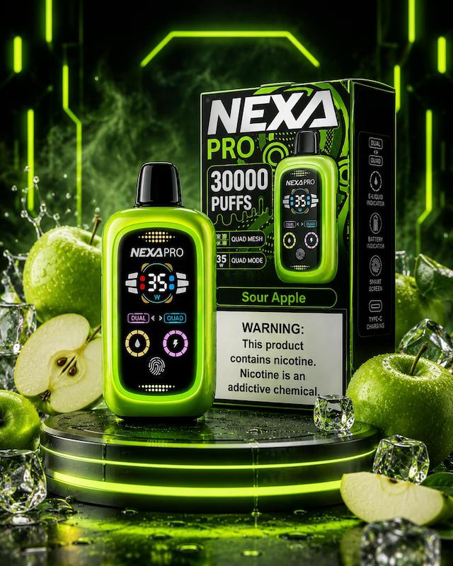یکبار مصرف ۳۰،۰۰۰ پاف Nexa | Nexa Disposable 30000 Puff سیب سبز ترش یخ