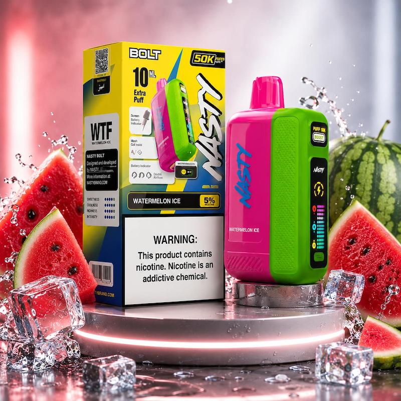 یکبار مصرف 50 هزار پاف نستی Bolt Hyper Puff | Nasty Bolt هندوانه یخ