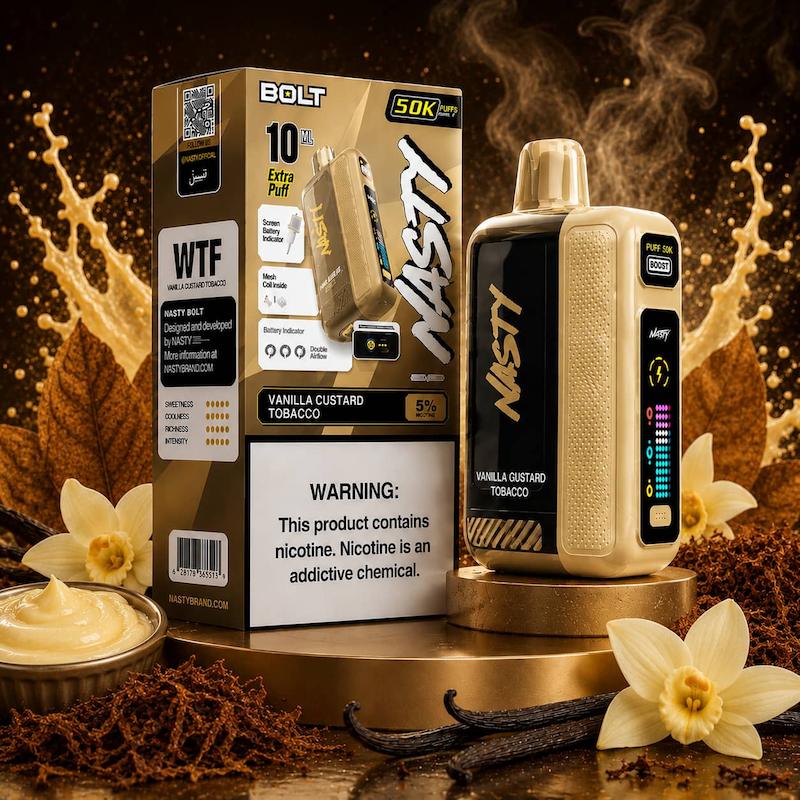 یکبار مصرف 50 هزار پاف نستی Bolt Hyper Puff | Nasty Bolt وانیل کاستارد