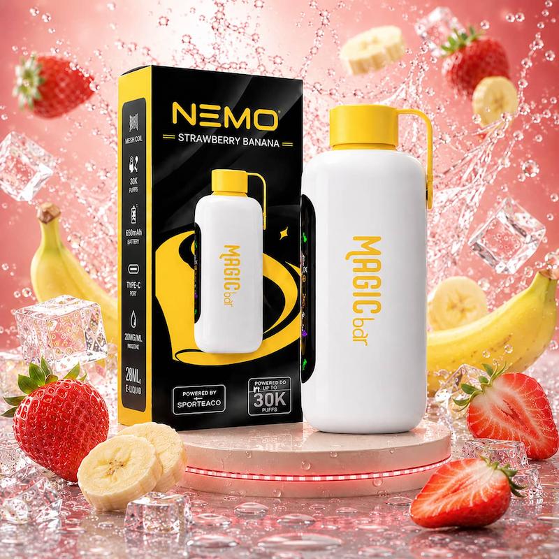 پاد یک بار مصرف نمو مجیک بار 30000 پاف نیکوتین 50 طعم توتفرنگی موز | NEMO Magic Bar Cosmo