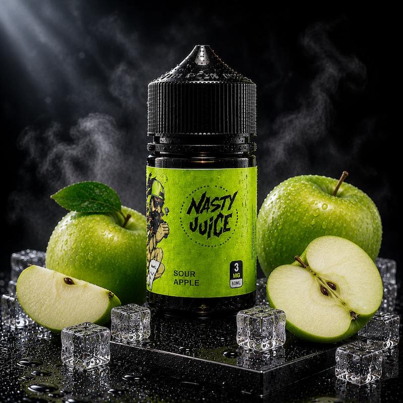جویس نستی 60 میل نیکوتین 3 | Nasty Juice 60ml Nic 3 سیب سبز یخ