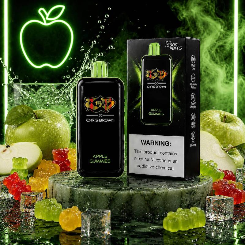 پاد یکبار مصرف 15000 پاف کریس براون نیکوتین 50 | Chris Brown 15000 Puffs Disposable سیب پاستیل