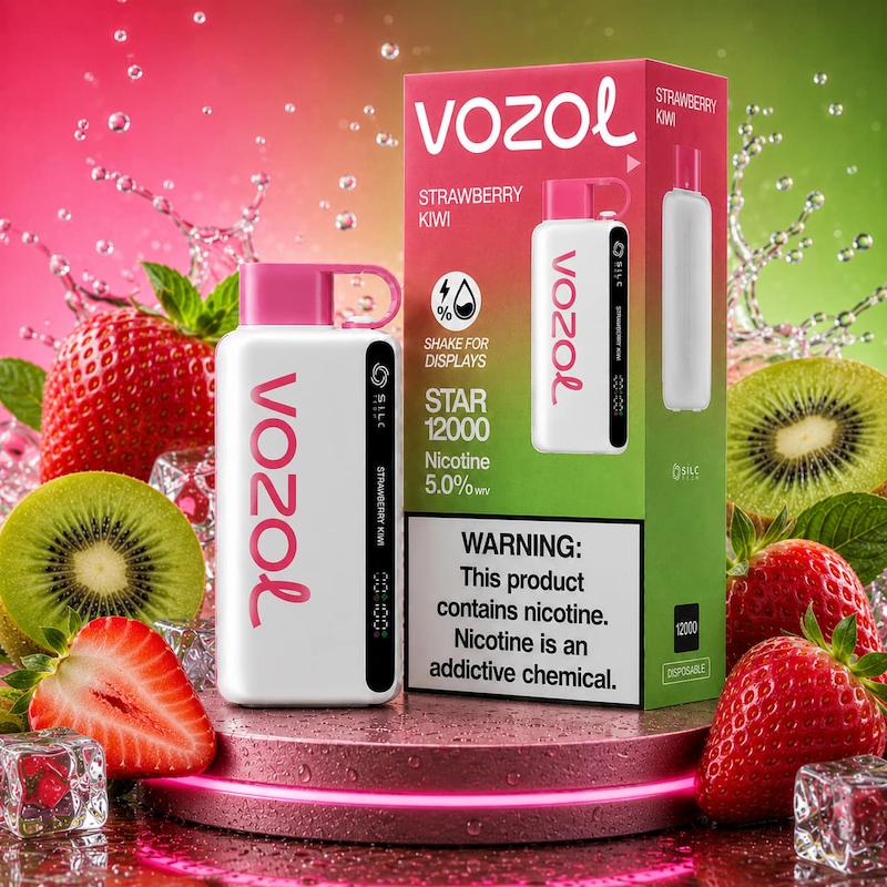 پاد یکبار مصرف 12000 پاف وزول استار | Vozol Star 12000 Puffs توتفرنگی کیوی