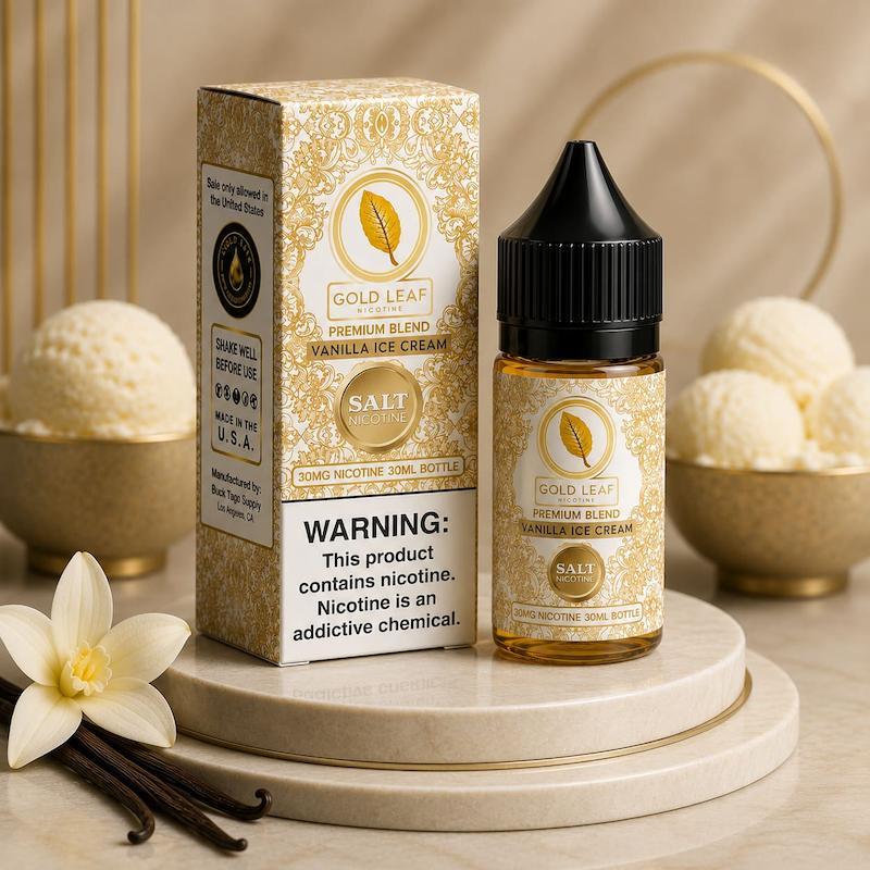 سالت نیکوتین گلدلیف | Gold Leaf Nicotine Salt تنباکو وانیل بستنی