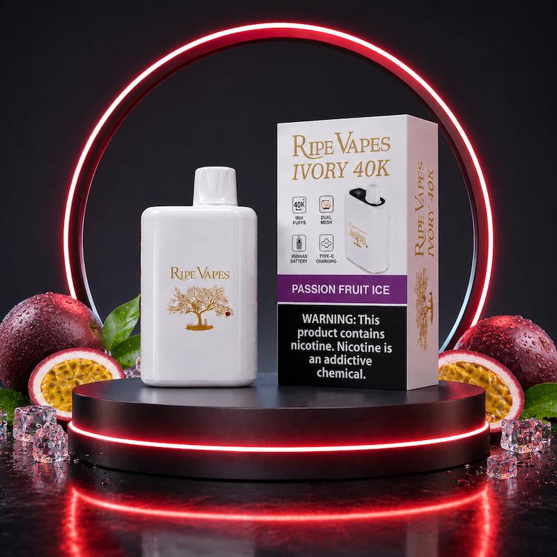 پاد یکبار مصرف 40000 پاف رایپ ویپ نیکوتین 20 | Ripe Vape 40000 Puffs Disposable 20mg پشن فروت یخ