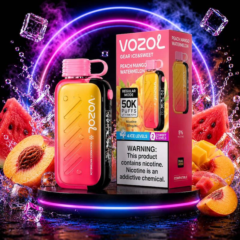 پاد یکبارمصرف 50000 پاف وزول | Vozol Gear Ice&Sweet 50000 Puffs هلو انبه هندونه