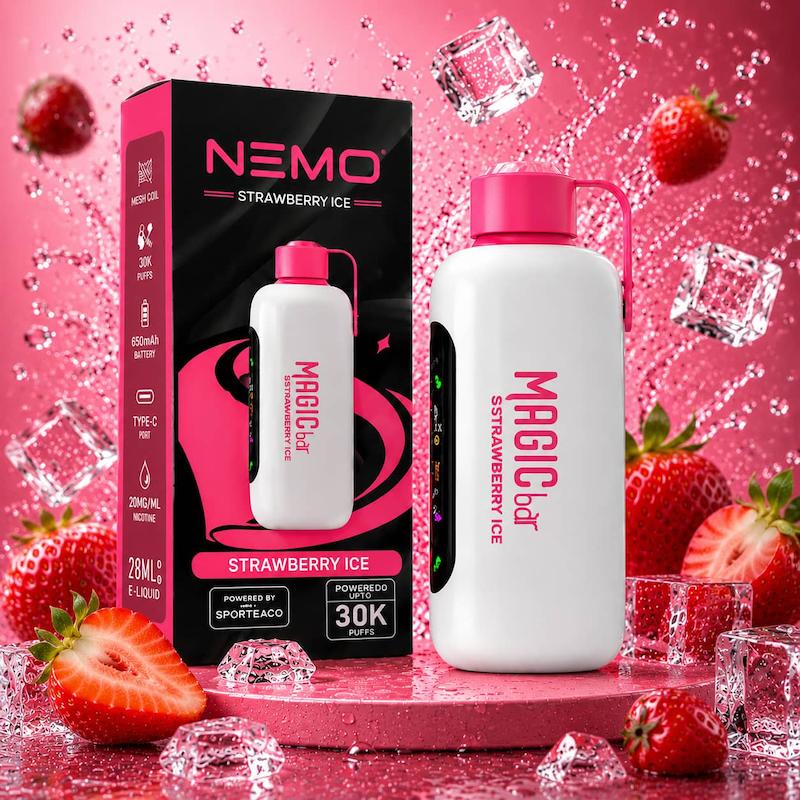 پاد یک بار مصرف نمو مجیک بار 30000 پاف نیکوتین 50 طعم توتفرنگی یخ | NEMO Magic Bar Cosmo