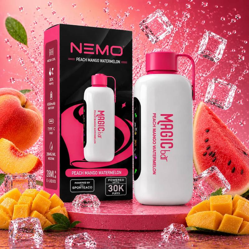 پاد یک بار مصرف نمو مجیک بار 30000 پاف نیکوتین 50 طعم هلو انبه هندونه | NEMO Magic Bar Cosmo