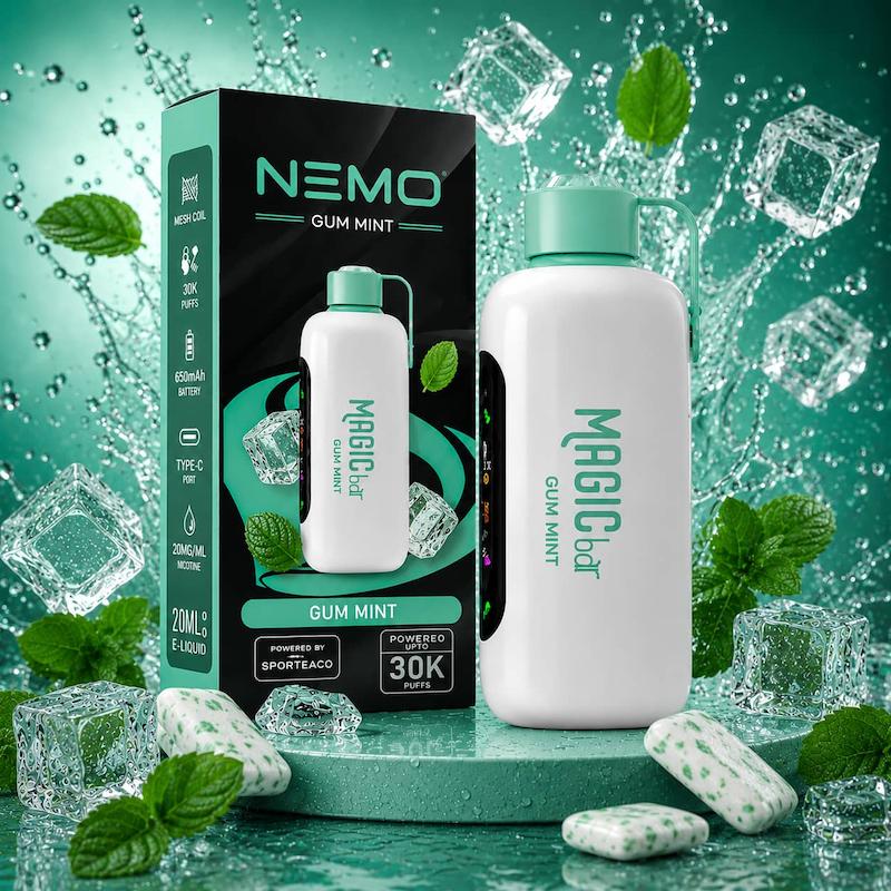پاد یک بار مصرف نمو مجیک بار 30000 پاف نیکوتین 50 طعم آدامس نعنا | NEMO Magic Bar Cosmo