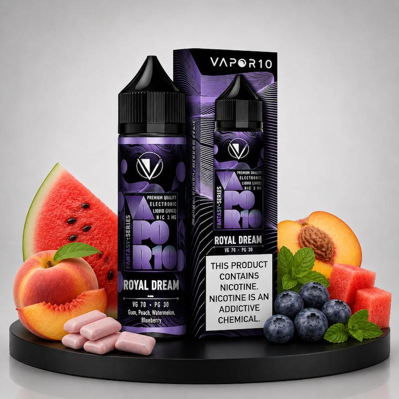 جویس 60 میل ویپرتن Vapor10 نیکوتین 3 هندوانه هلو بلوبری آدامس (رویال دریم)
