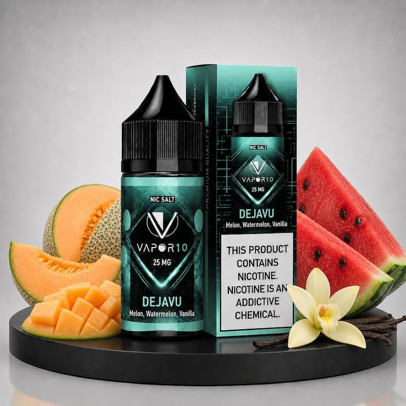 سالت 30 میل ویپرتن Vapor10 نیکوتین 25 طالبی هندوانه وانیل یخ (دژاوو)