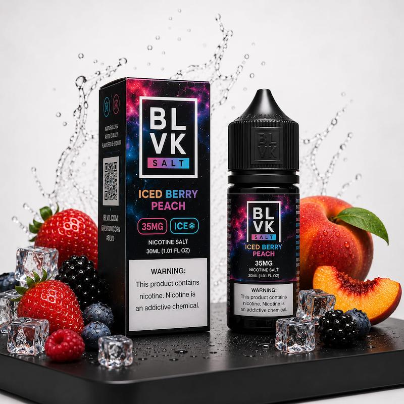 سالت 30 میل BLVK نیکوتین 35 | BLVK Salt 30ml 35mg توتفرنگی هلو یخ