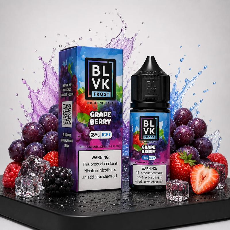 سالت 30 میل BLVK نیکوتین 35 | BLVK Salt 30ml 35mg انگور تمشک توتفرنگی یخ یخ