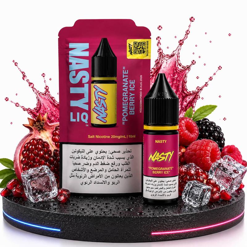 سالت 10 میل برند نستی نیکوتین 20 | Nasty Salt 10ml 20mg انار تمشک یخ