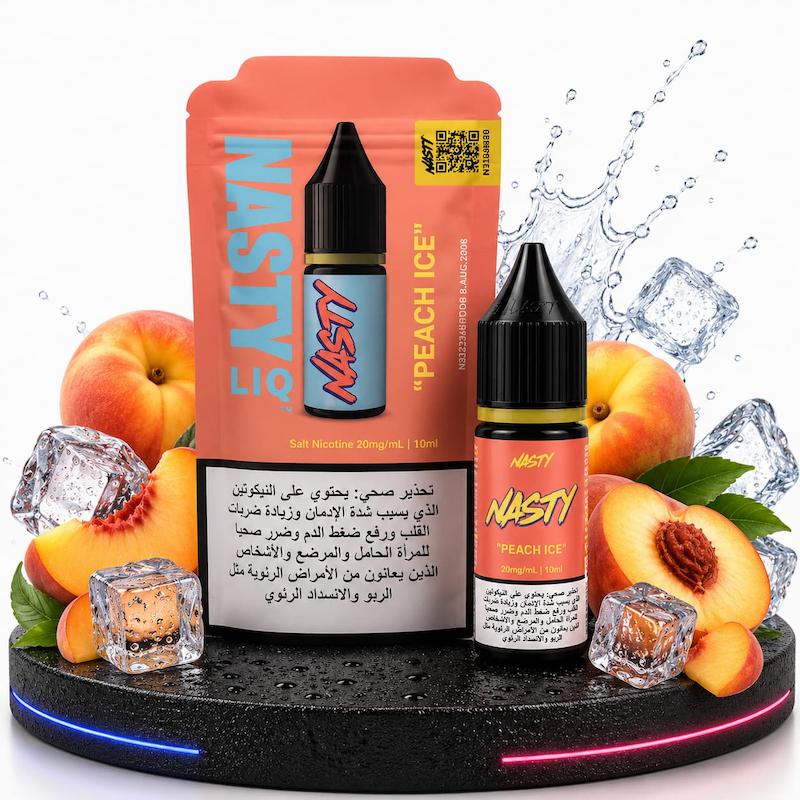 سالت 10 میل برند نستی نیکوتین 20 | Nasty Salt 10ml 20mg هلو یخ