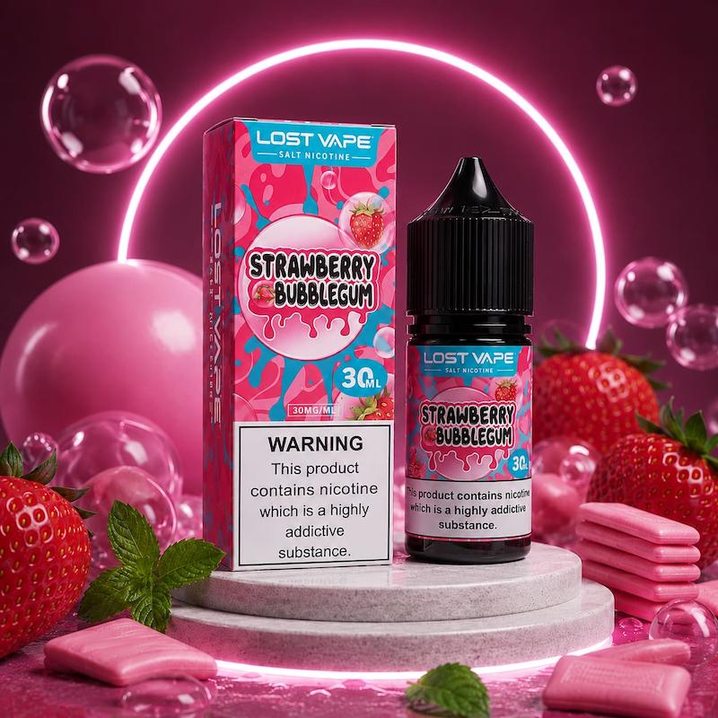 سالت 30 میل لاست ویپ نیکوتین 30 | Lost Vape Salt 30ml 30mg توتفرنگی آدامس بادکنکی