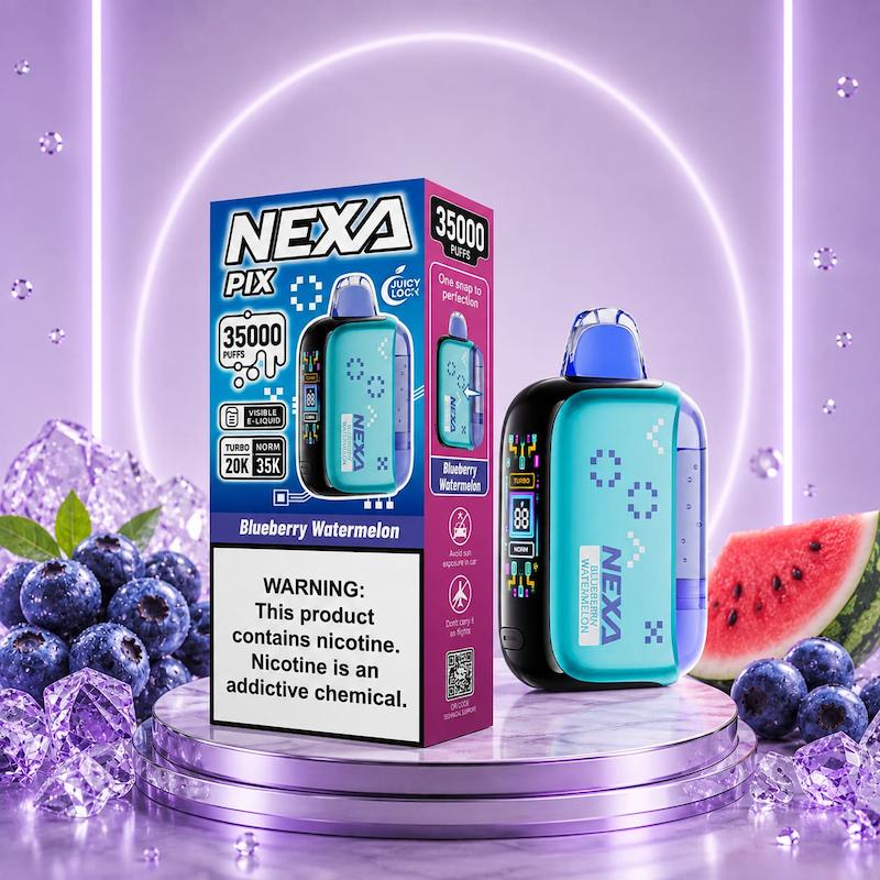 پاد یکبارمصرف 35000 پاف نکسا پیکس نیکوتین 50 هندونه بلوبری | NEXA PIX 35K  