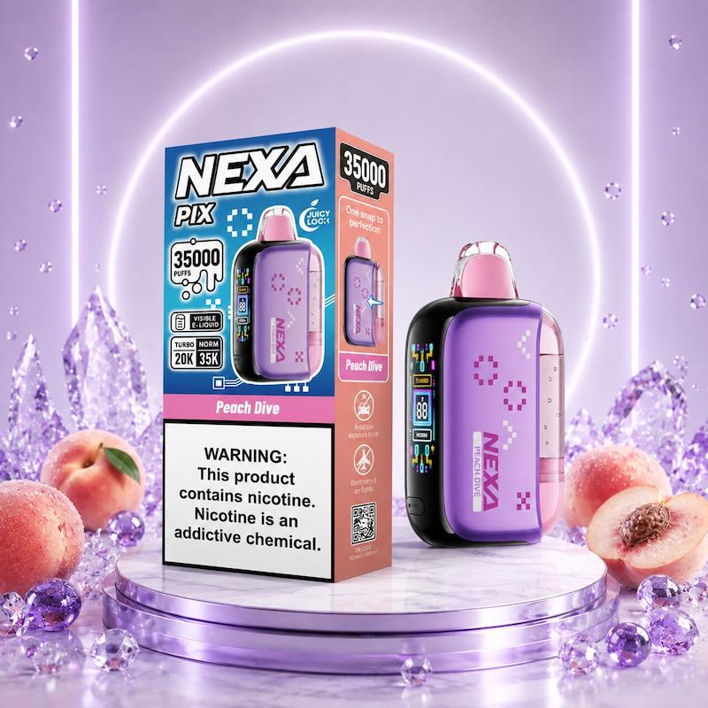 پاد یکبارمصرف 35000 پاف نکسا پیکس نیکوتین 50 هلو | NEXA PIX 35K  
