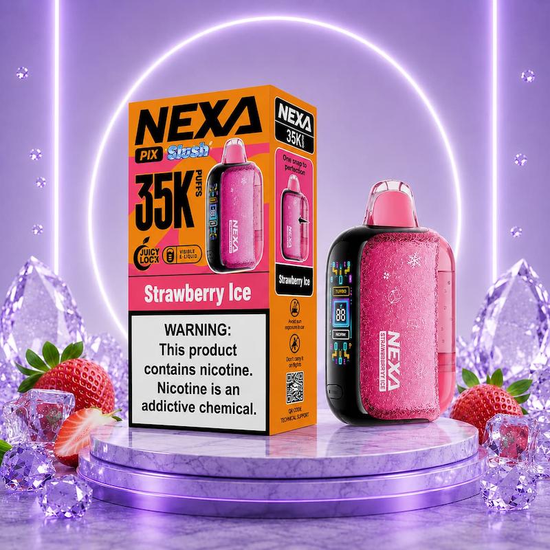 پاد یکبارمصرف 35000 پاف نکسا پیکس نیکوتین 50 توتفرنگی یخ | NEXA PIX 35K  