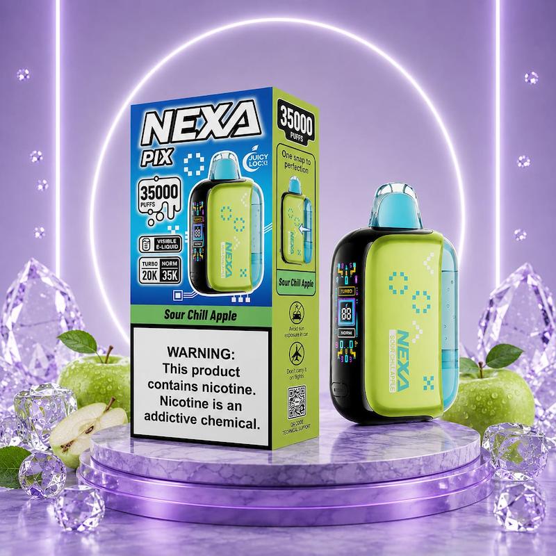 پاد یکبارمصرف 35000 پاف نکسا پیکس نیکوتین 50 سیب ترش | NEXA PIX 35K  