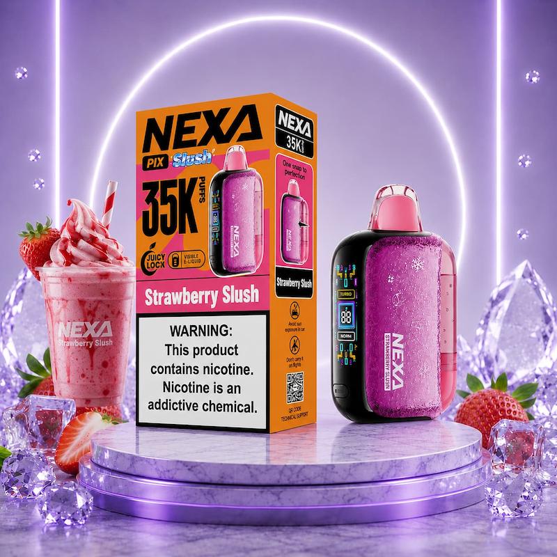 پاد یکبارمصرف 35000 پاف نکسا پیکس نیکوتین 50 اسموتی توتفرنگی | NEXA PIX 35K  