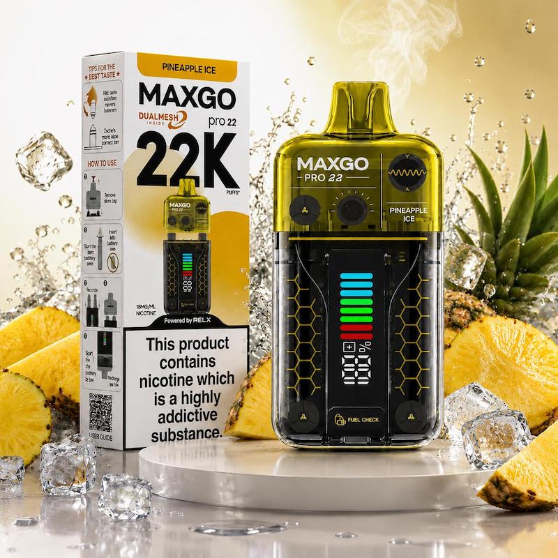 پاد یکبار مصرف 22000 پاف مکس گو نیکوتین 18 | MAXGO 22K Disposable Vape آناناس یخ
