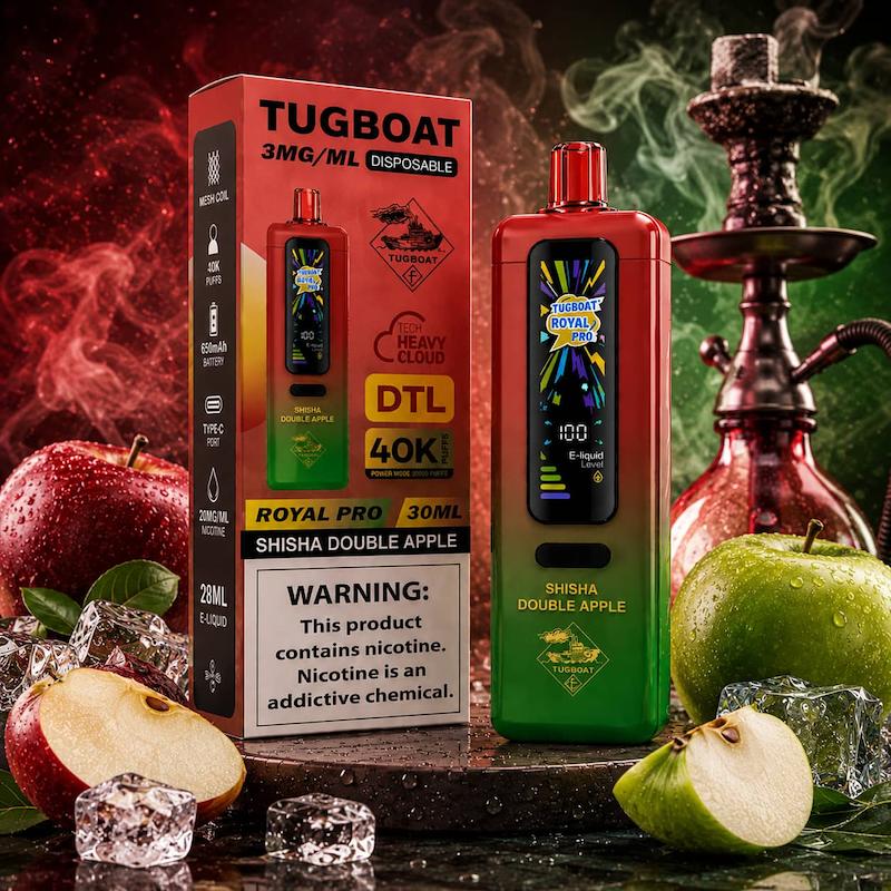 ویپ 40000 پاف تاگ بوت رویال پرو صدادار | Tugboat Royal Pro 40000 Puffs دوسیب قلیونی