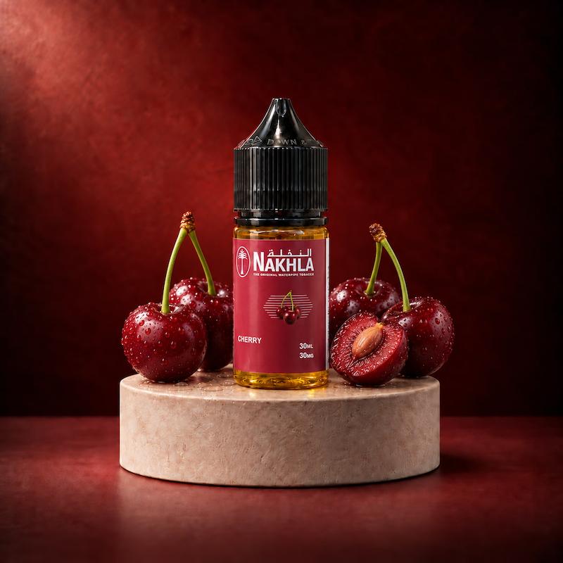 سالت نخل آلبالو، بطری سالت نیکوتین، آلبالوی تازه، آلبالوی قرمز، میوه آلبالو، سالت Cherry، تصویر محصول سالت