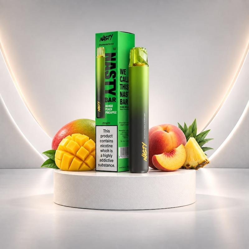 پاد یکبار مصرف نستی ۱۲۰۰ پاف انبه هلو آناناس، Nasty 1200 Puff Mango Peach Pineapple، پاد نستی DX1.2K، پاد یکبار مصرف انبه هلو آناناس