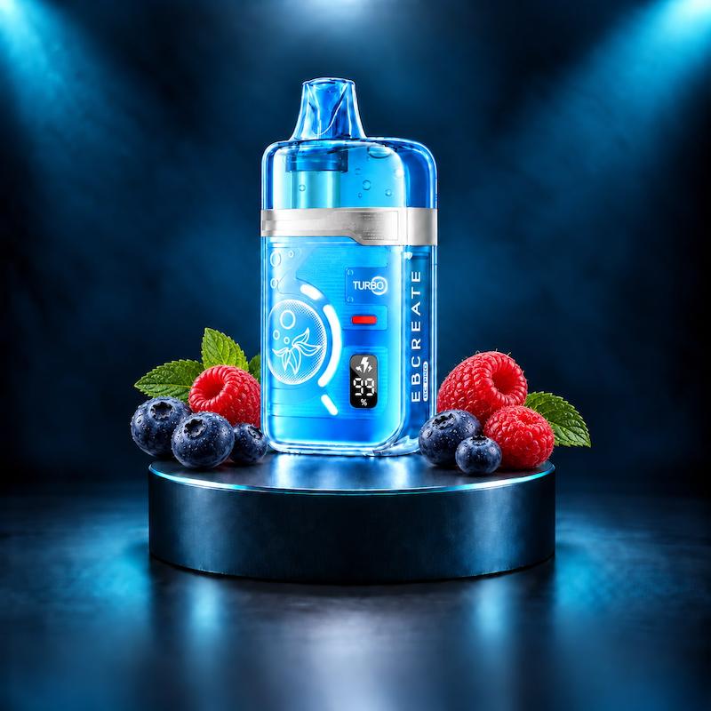 پاد یکبار مصرف ای بی کریت 40000 تمشک آبی یخ، EBCREATE BC PRO 40K Blue Razz Ice، پاد بلوراز یخ، پاد یکبار مصرف تمشک آبی