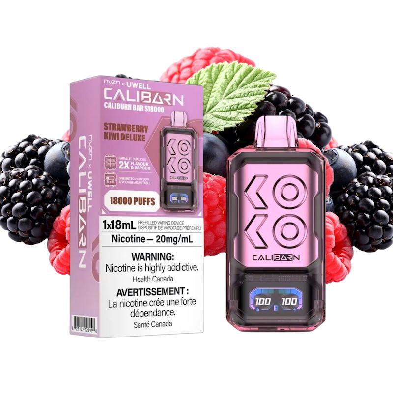 پاد یکبار مصرف 18000 پاف Caliburn Bar تمشک گیلاس پاستیل