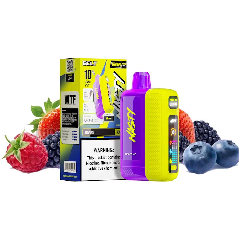 یکبار مصرف 50 هزار پاف نستی Bolt Hyper Puff | Nasty Bolt تمشک توتفرنگی