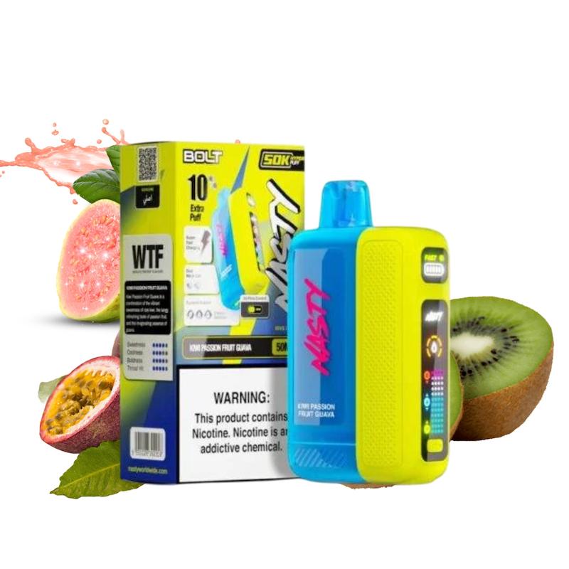 یکبار مصرف 50 هزار پاف نستی Bolt Hyper Puff | Nasty Bolt کیوی پشن فروت گوآوا