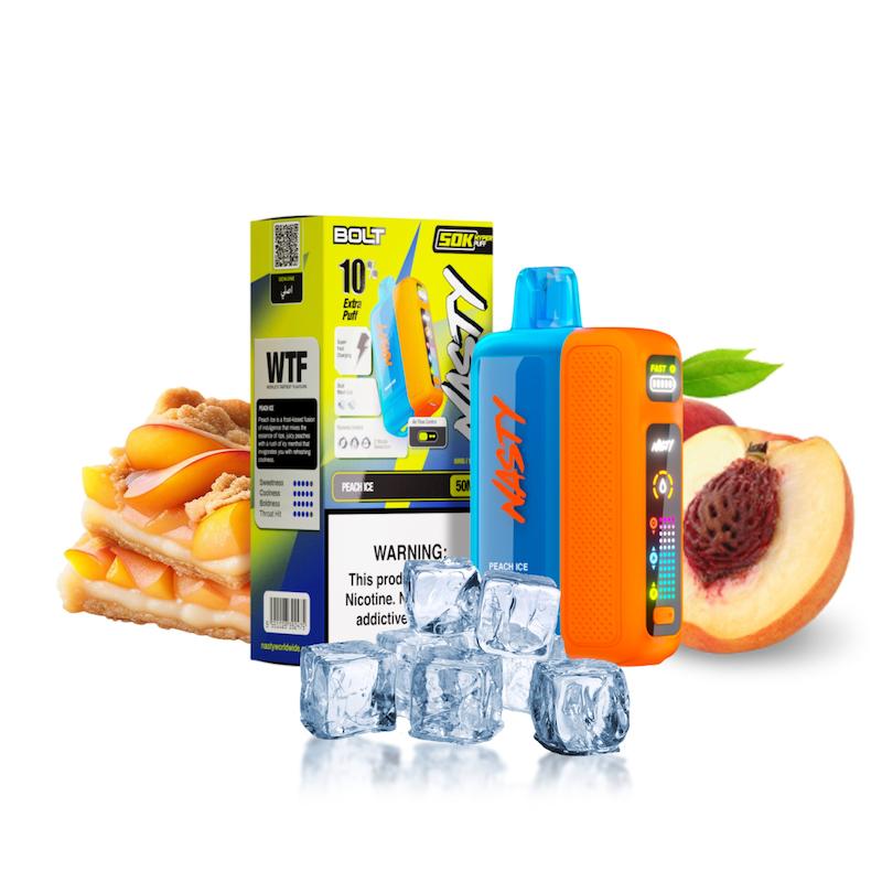 یکبار مصرف 50 هزار پاف نستی Bolt Hyper Puff | Nasty Bolt هلو یخ