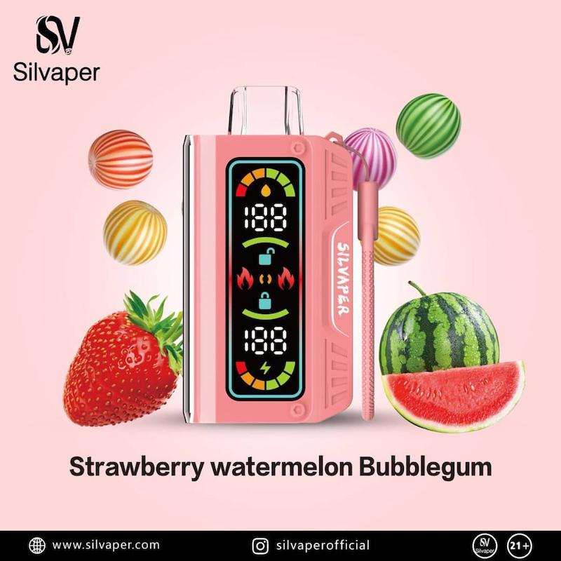 ویپ یکبار مصرف سیلویپر SILVAPER 20000 Puff | توتفرنگی هندوانه آدامس بادکنکی