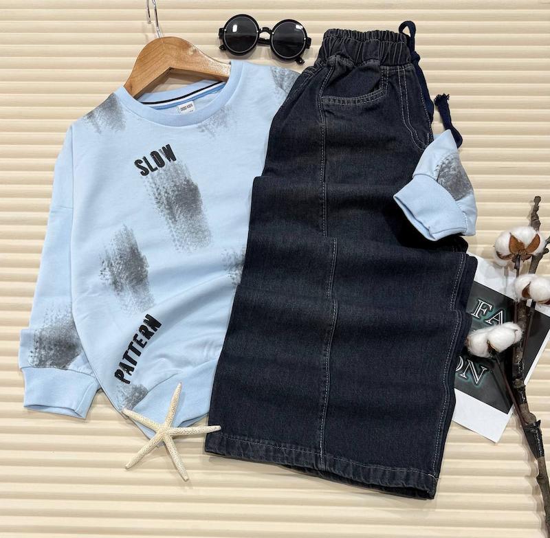 ست دورس و شلوار بگ جین دخترونه