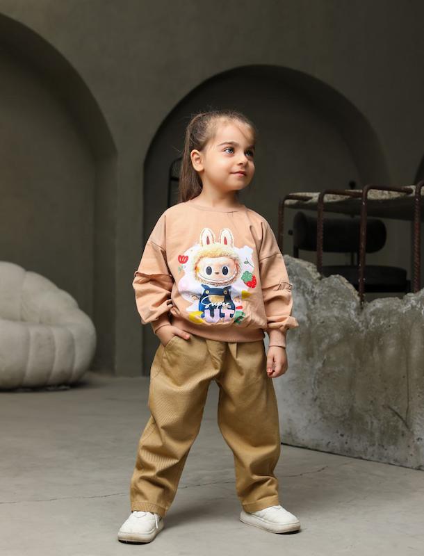 ست دورس و شلوار مام استایل کتان لبوبو دخترونه