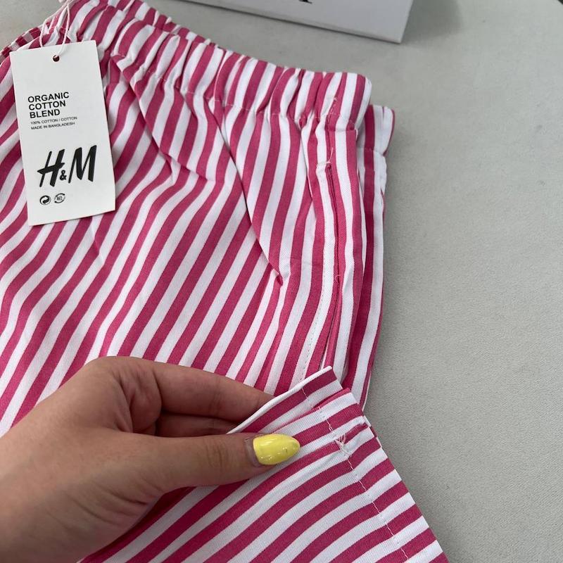 شلوار راه‌راه صورتی H&M