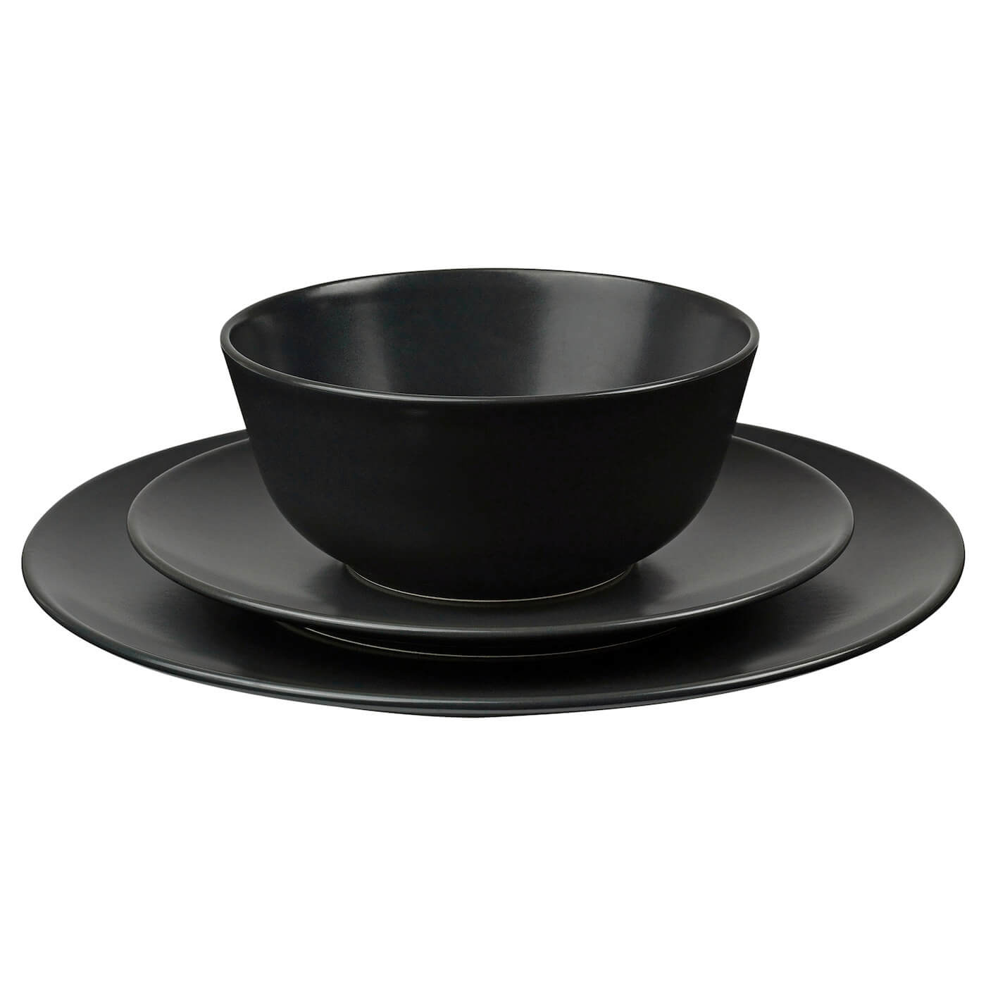 سرویس ۱۸ پارچه غذاخوری سرامیکی ایکیا مدل DINERA زغالی