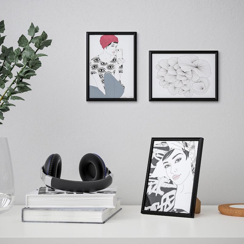 قاب عکس ایکیا مدل YLLEVAD سایز 13x18مشکی 