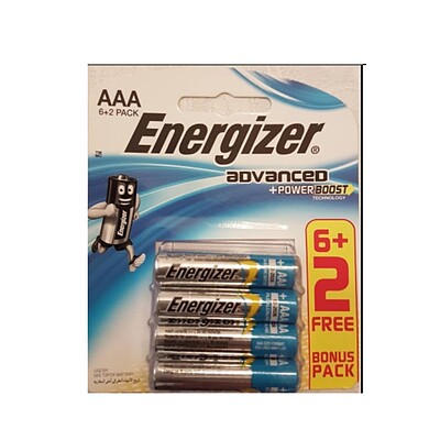 باتری نیم قلمی انرجایزر ADVANCED بسته هشت تایی ( ۶ + ۲ )