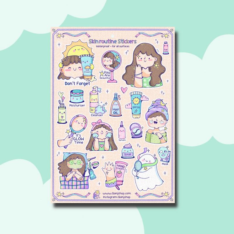 مجموعه استیکر روتین پوستی