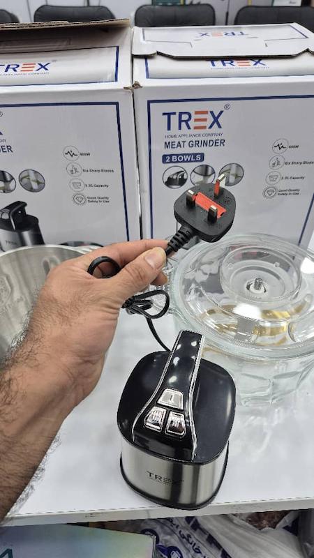  خردکن ۳.۳ لیتری  دوکاسه تیرکس مدل TREX TR-5050 با۶ تیغه  ضد سایش تیتانیوم و  ۱۸ ماه گارانتی شرکتی 