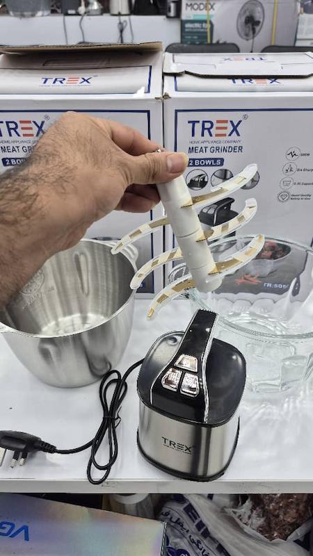  خردکن ۳.۳ لیتری  دوکاسه تیرکس مدل TREX TR-5050 با۶ تیغه  ضد سایش تیتانیوم و  ۱۸ ماه گارانتی شرکتی 