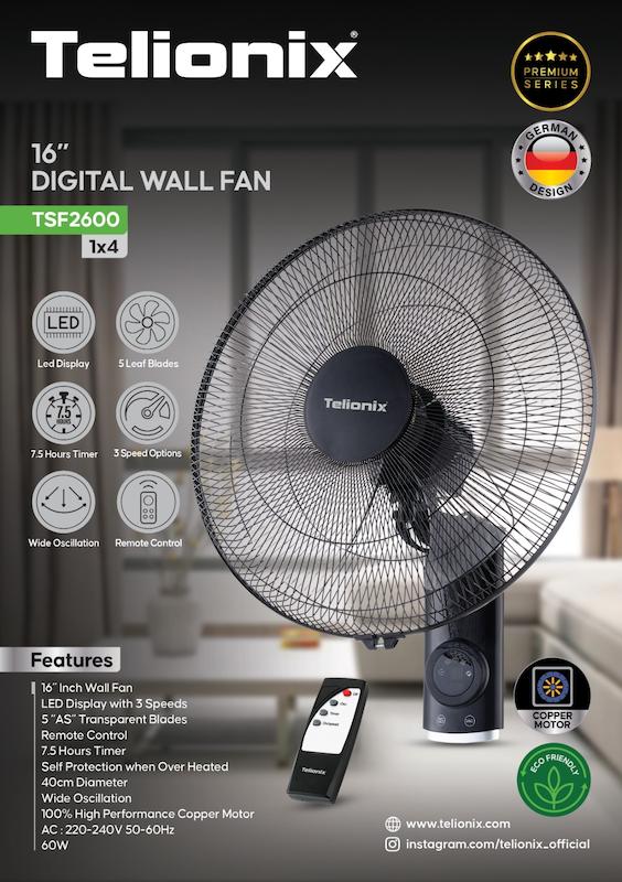  پنکه دیواری تلیونیکس مدل TSF2600 با گارانتی ۱۸ ماهه شرکتی