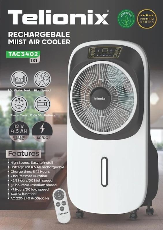 کولر ابی  شارژی و برقی تلیونیکس مدل TAC3402 با گارانتی اصالت و سلامت کالا