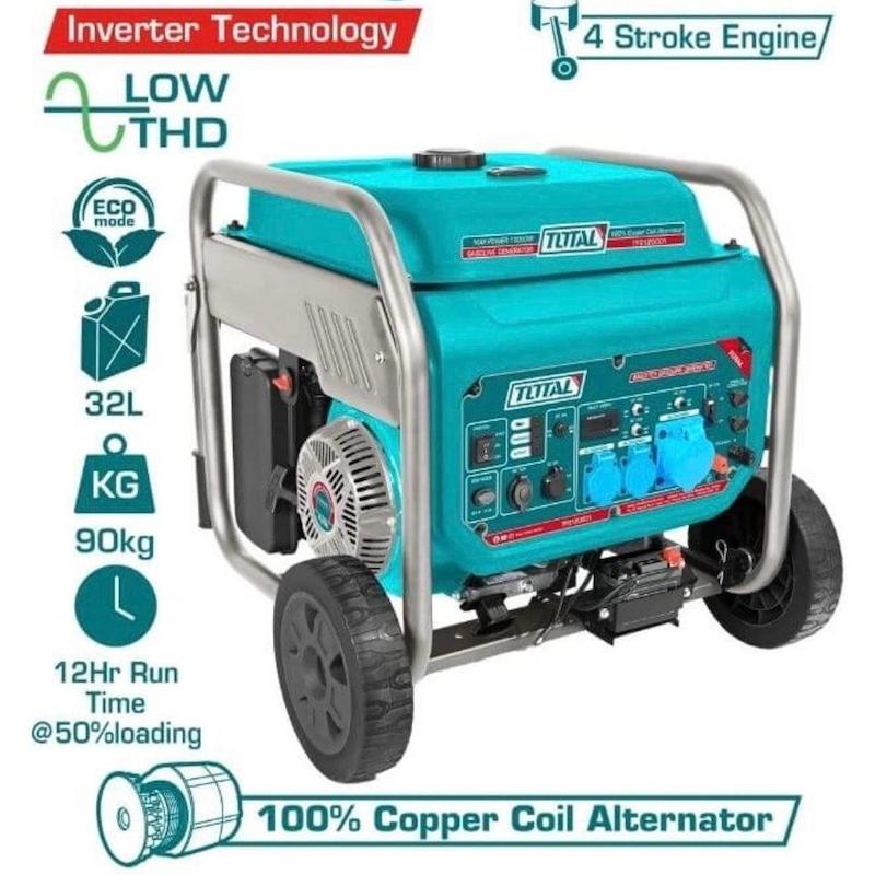 موتور برق بنزینی ۱۲ کیلو وات ریموت استارت توتال با تابلو ATS مدل TP3120001CEP با گارانتی اصالت و سلامت کالا
