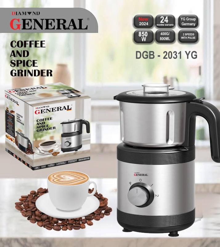 آسیاب قهوه و ادویه جات جنرال دیاموند مدل General  Diamond DGB-2031 YG با ۲۴ ماه گارانتی شرکتی 
