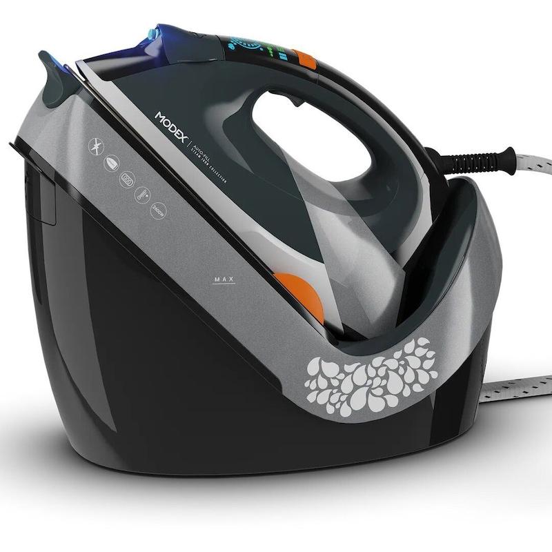 اتو بخار مخزن‌دار برند مودکس با سیستم پر کردن خودکار آب  مدل SG1000 – توان 1000 وات، مخزن 6 لیتری با گارانتی ۱۸ ماهه شرکتی